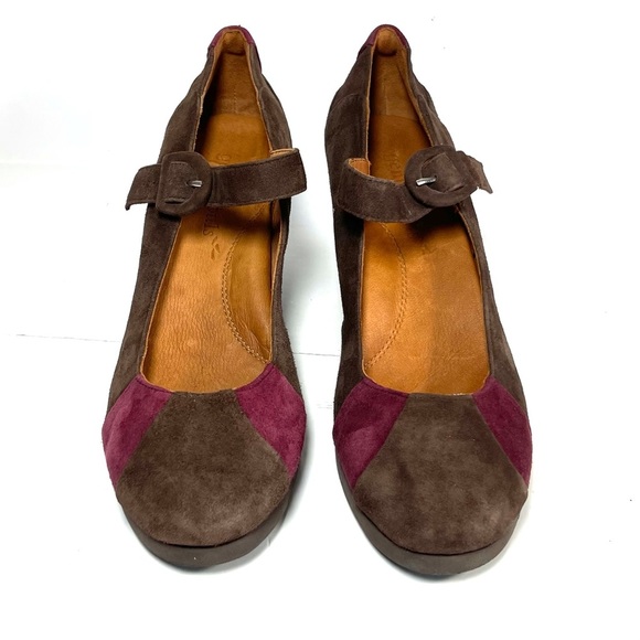 Gentle Souls Women’s Platform Mary Jane Wedge Shoes Brown/Red Suede Size 10M - Picture 5 of 12
